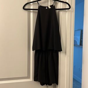 High neck black romper! With pockets!
